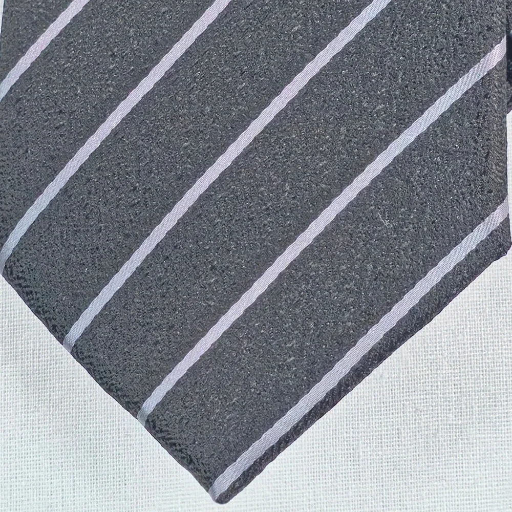 Alfani Mens Tie One Size Black Alfatech Primrose Stripe Luxury Necktie NWT